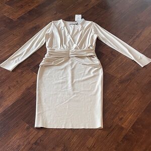 Chiara Boni Cream Long Sleeve Dress